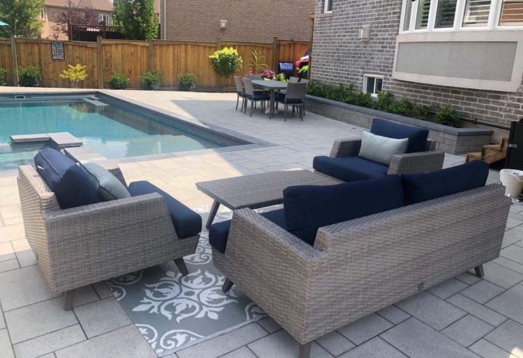 Dowson Loop, Newmarket  Fiberglass Pool and Landscape Project. 30 Ultimate with Hot Spa , Graphite Grey